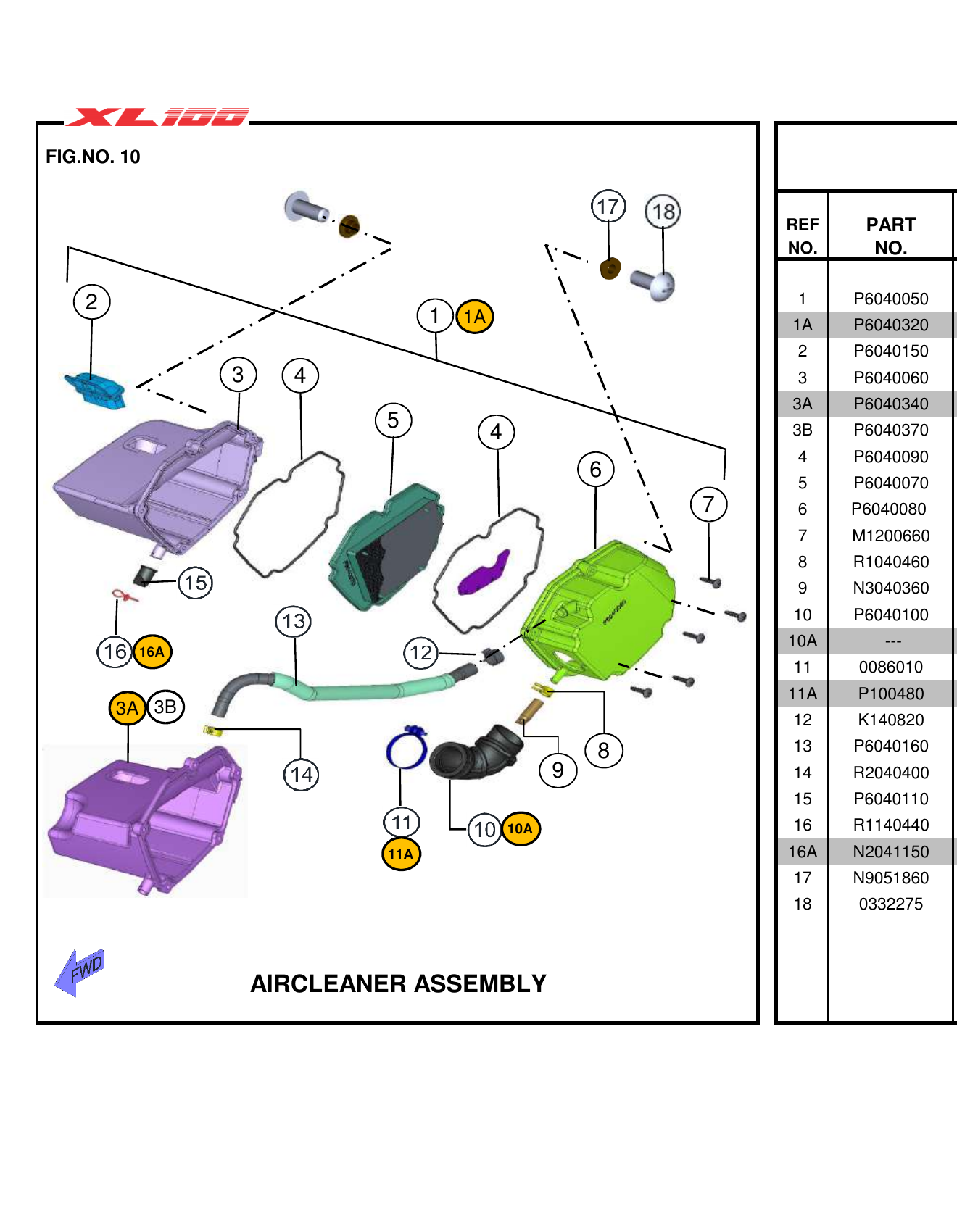 FIG.10 AIRCLEANER ASSEMBLY