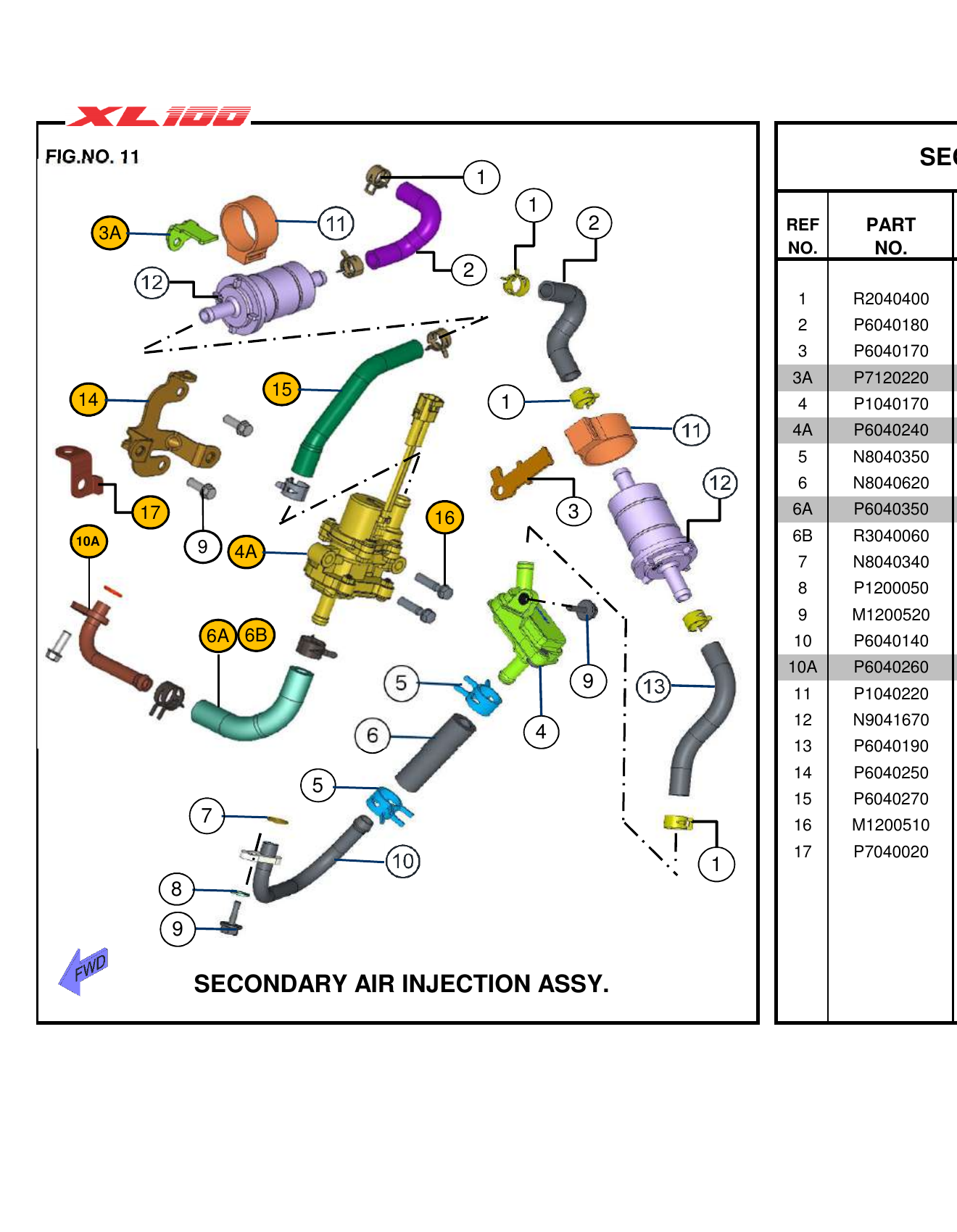 FIG.11 SECONDARY AIR INJECTION ASSY.
