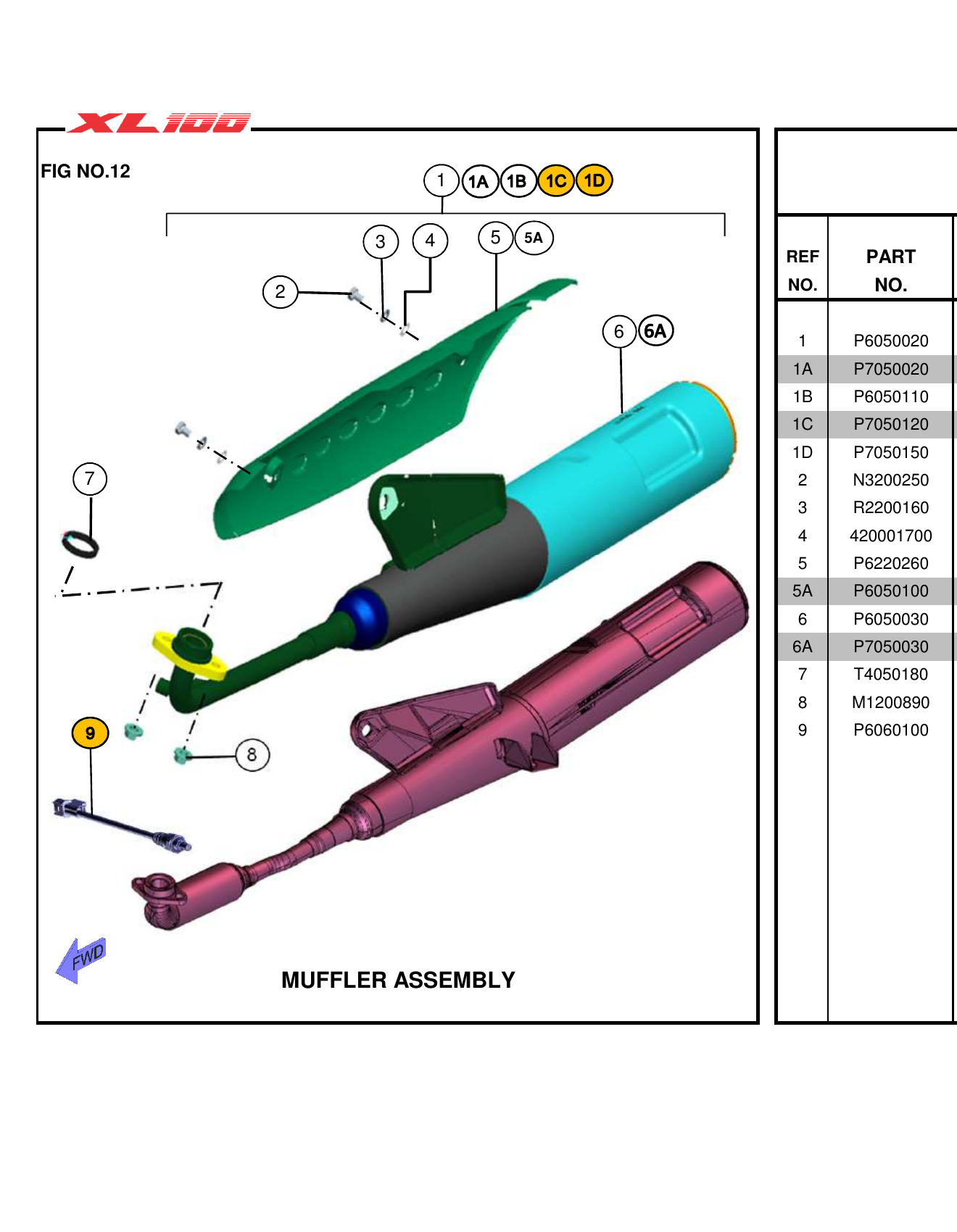FIG.12 MUFFLER ASSEMBLY