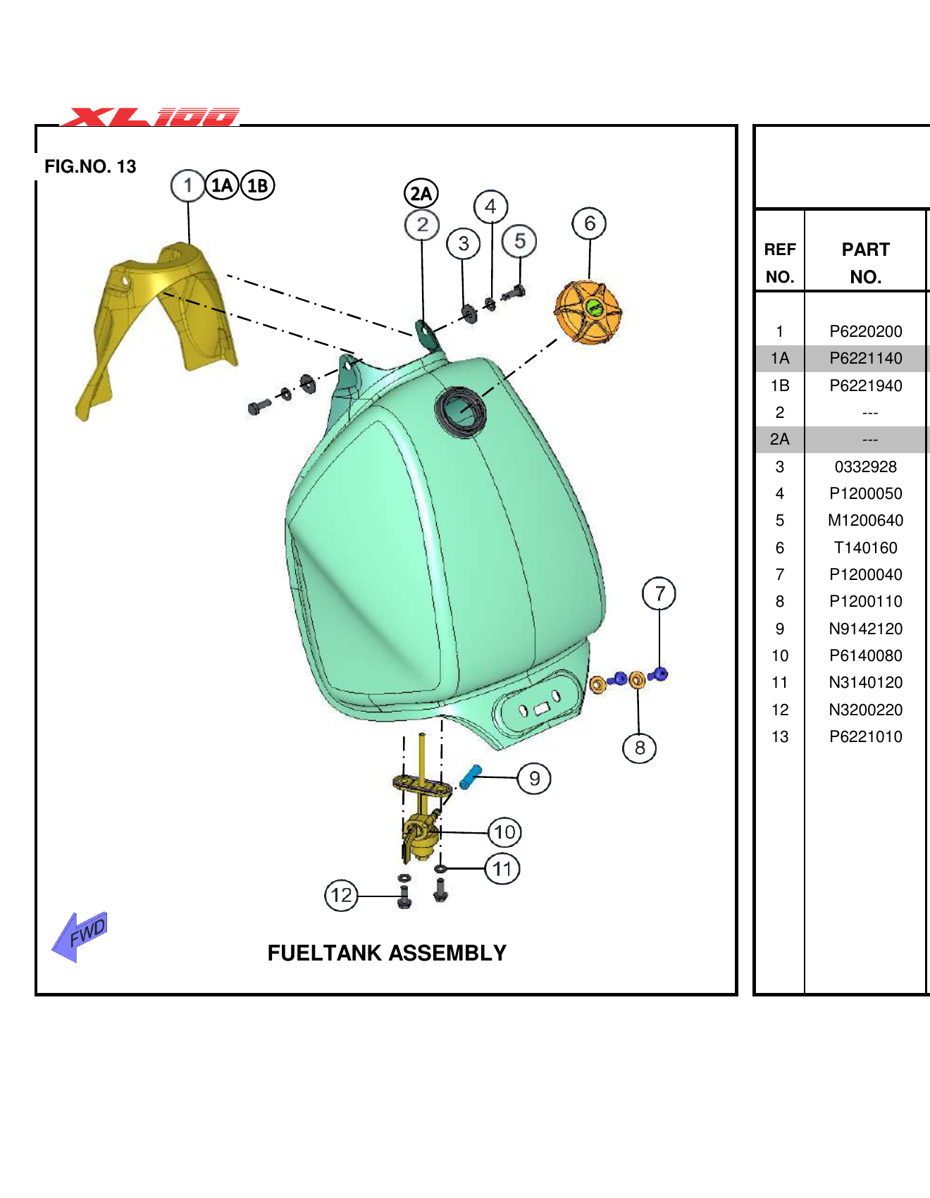 FIG.13 FUELTANK ASSEMBLY