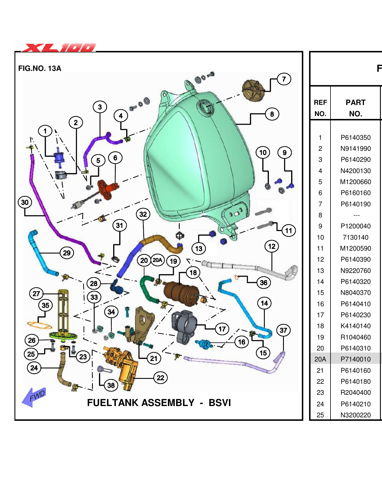 FIG.13A FUELTANK ASSEMBLY - BSVI