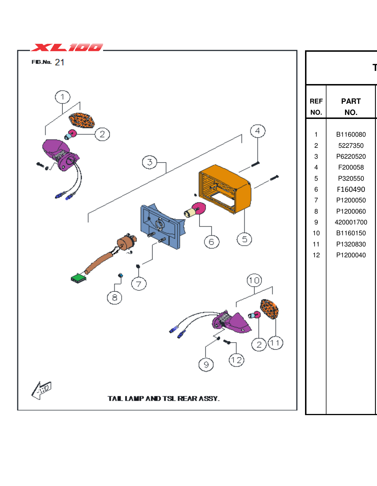 FIG.21 TAIL LAMP & TSL REAR ASSY.