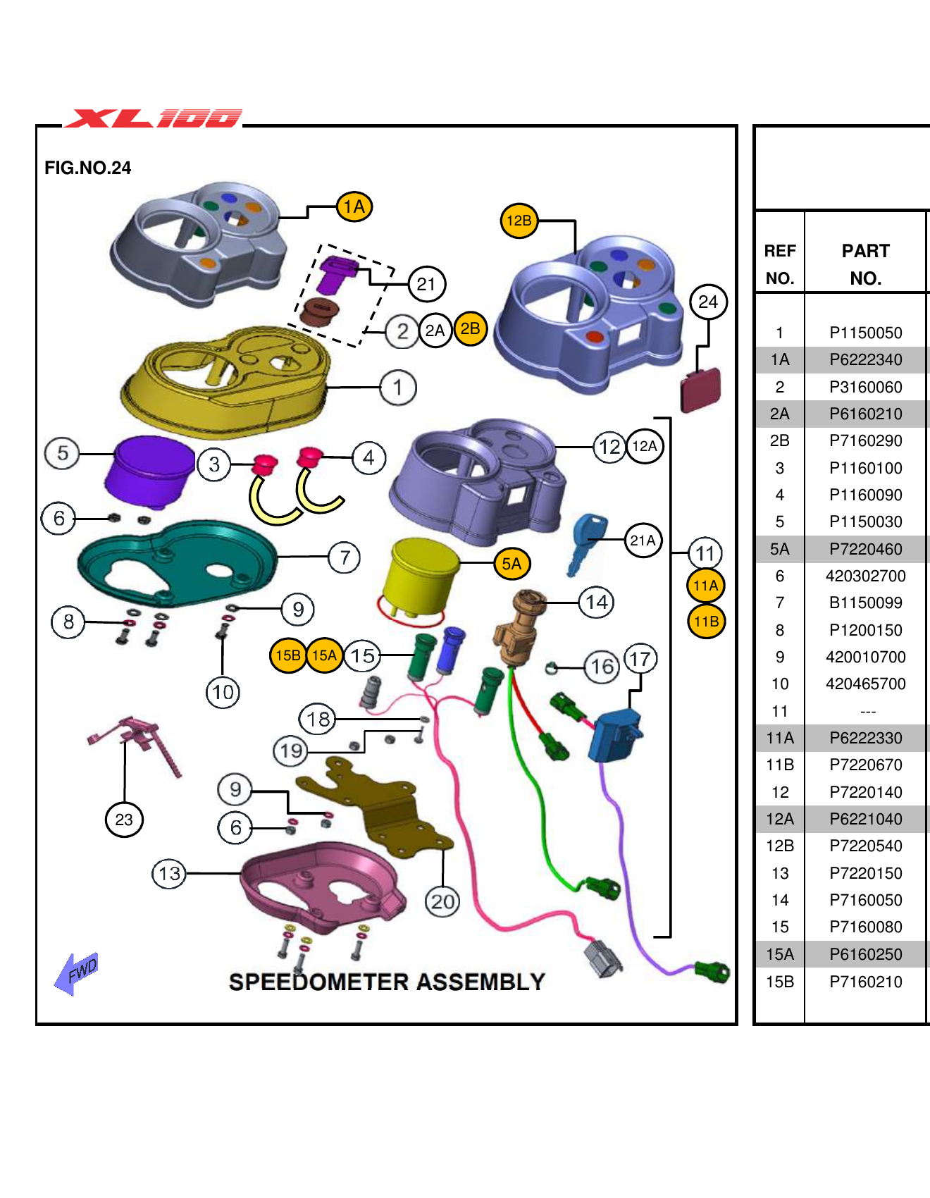 FIG.24 SPEEDOMETER ASSEMBLY
