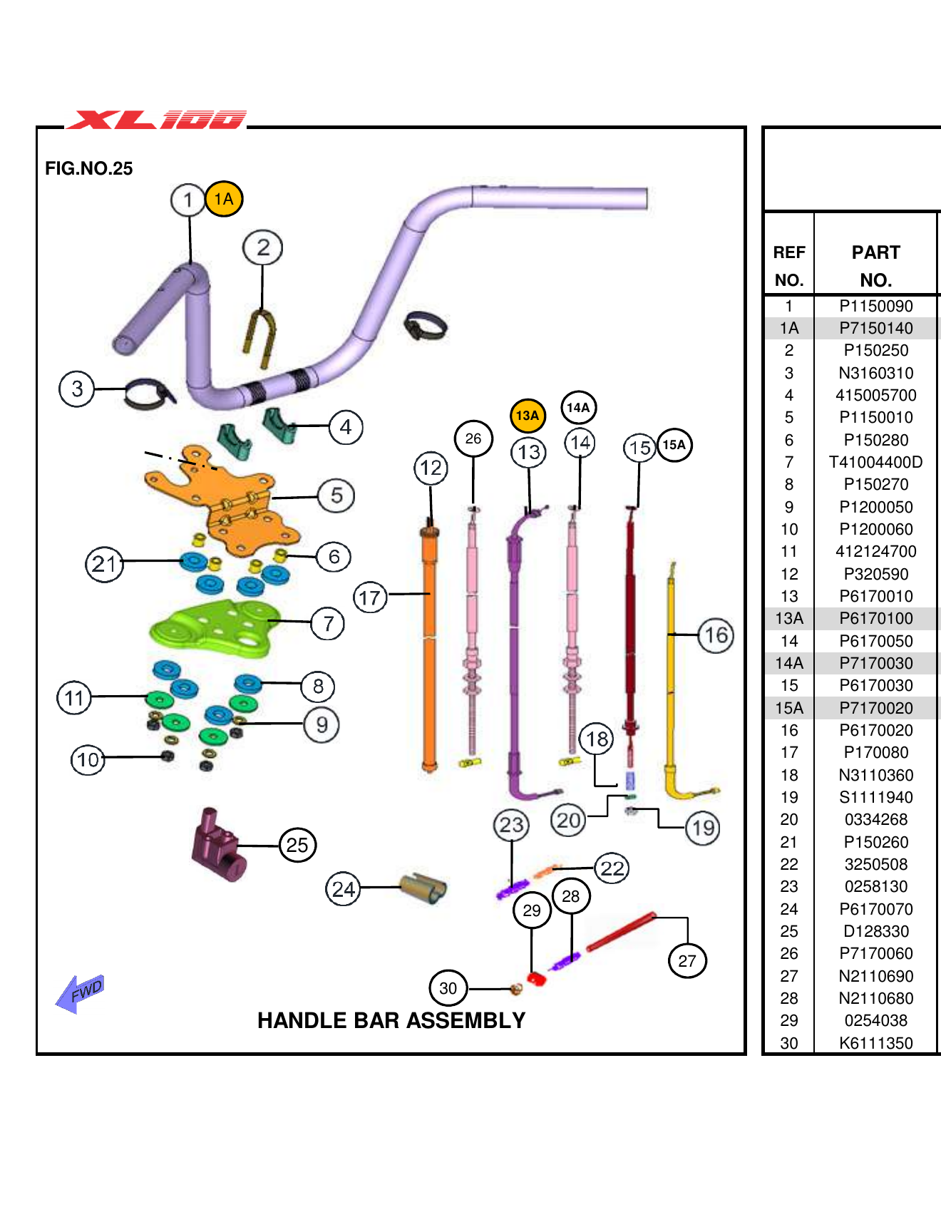 FIG.25 HANDLE BAR ASSEMBLY