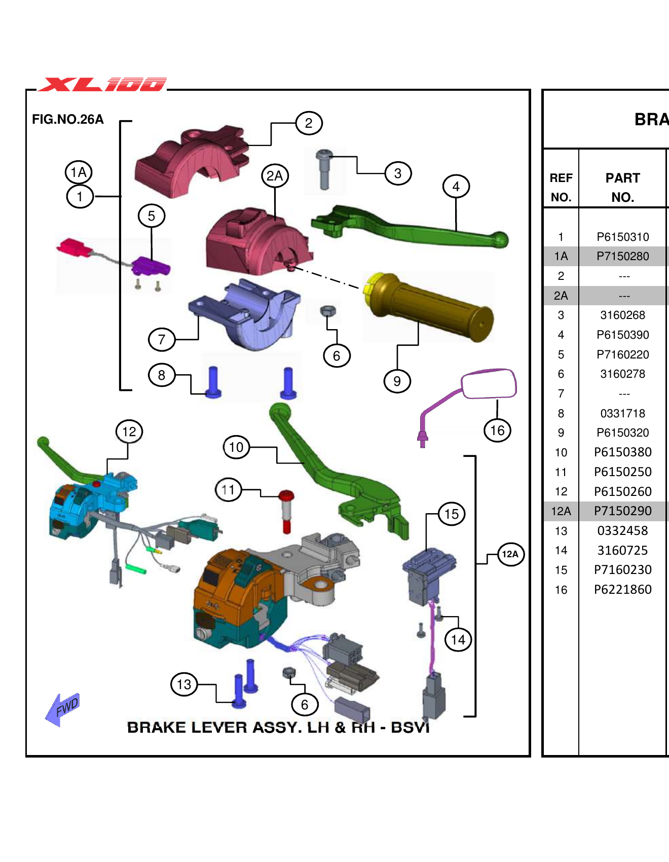 FIG.26A BRAKE LEVER ASSY. LH & RH - BSVI