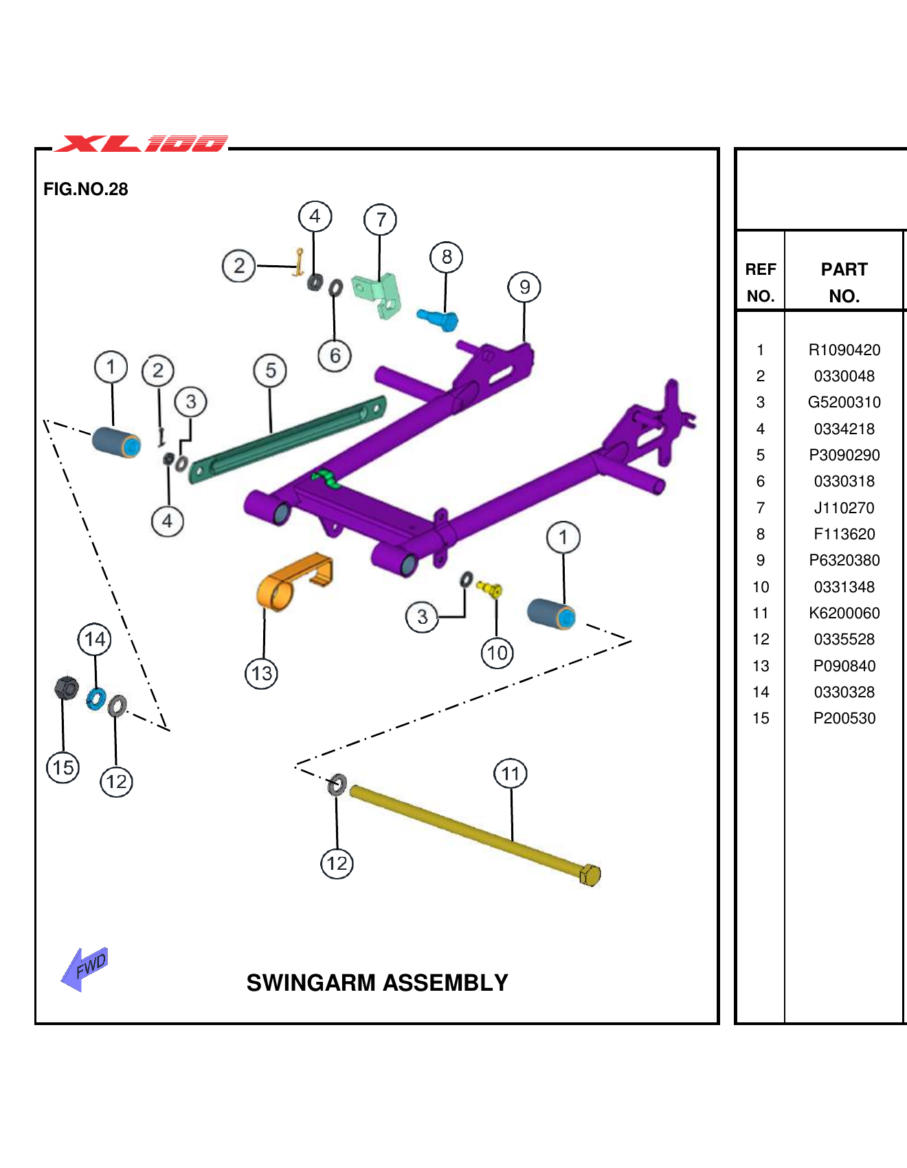 FIG.28 SWINGARM ASSEMBLY