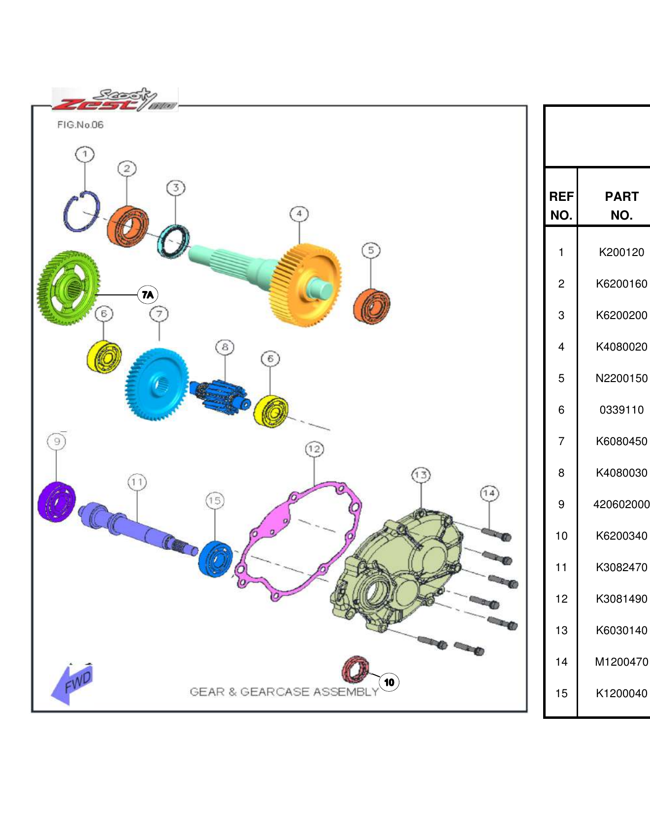 FIG.06 GEAR & GEARCASE ASSEMBLY