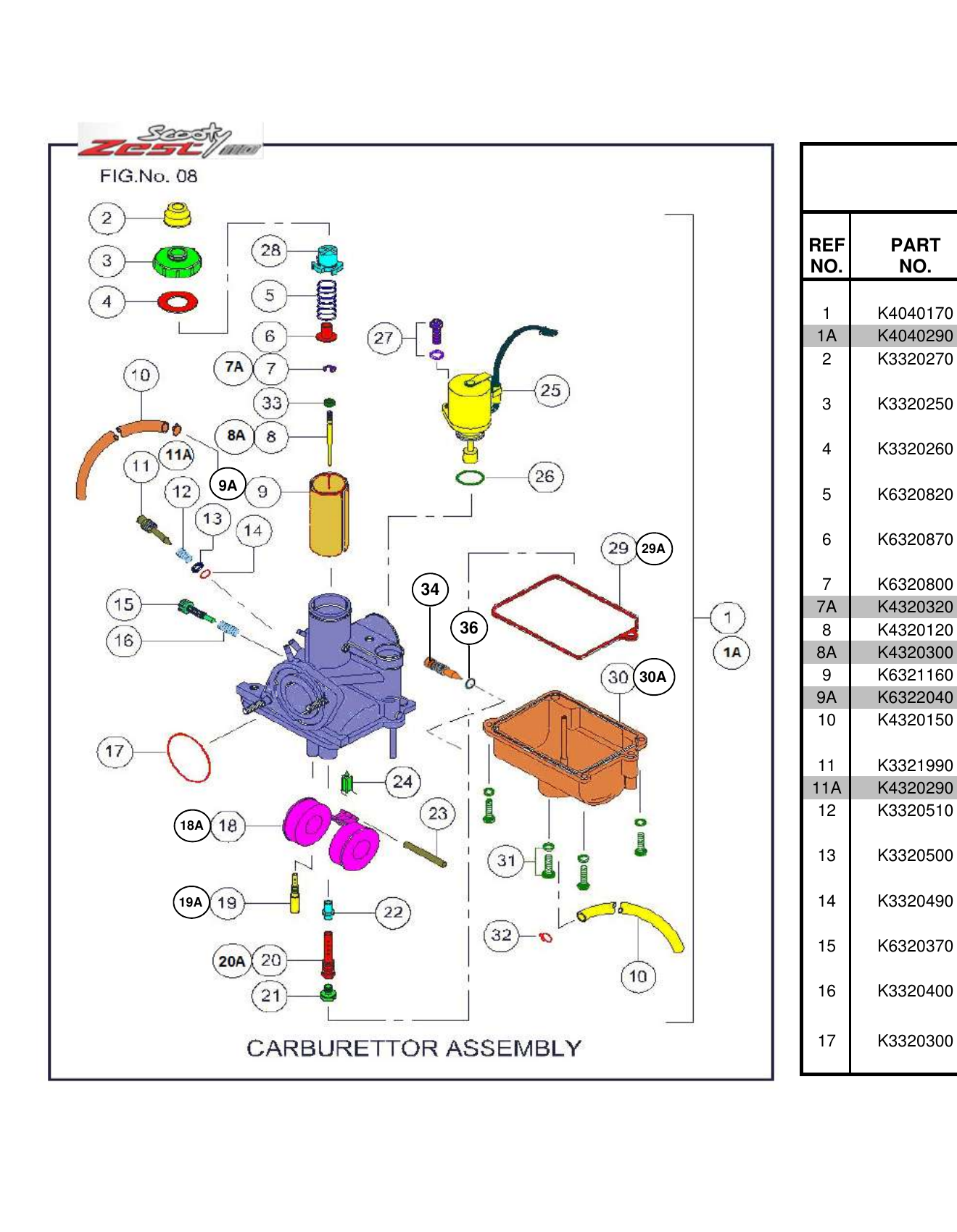 FIG.08 CARBURETTOR ASSY.