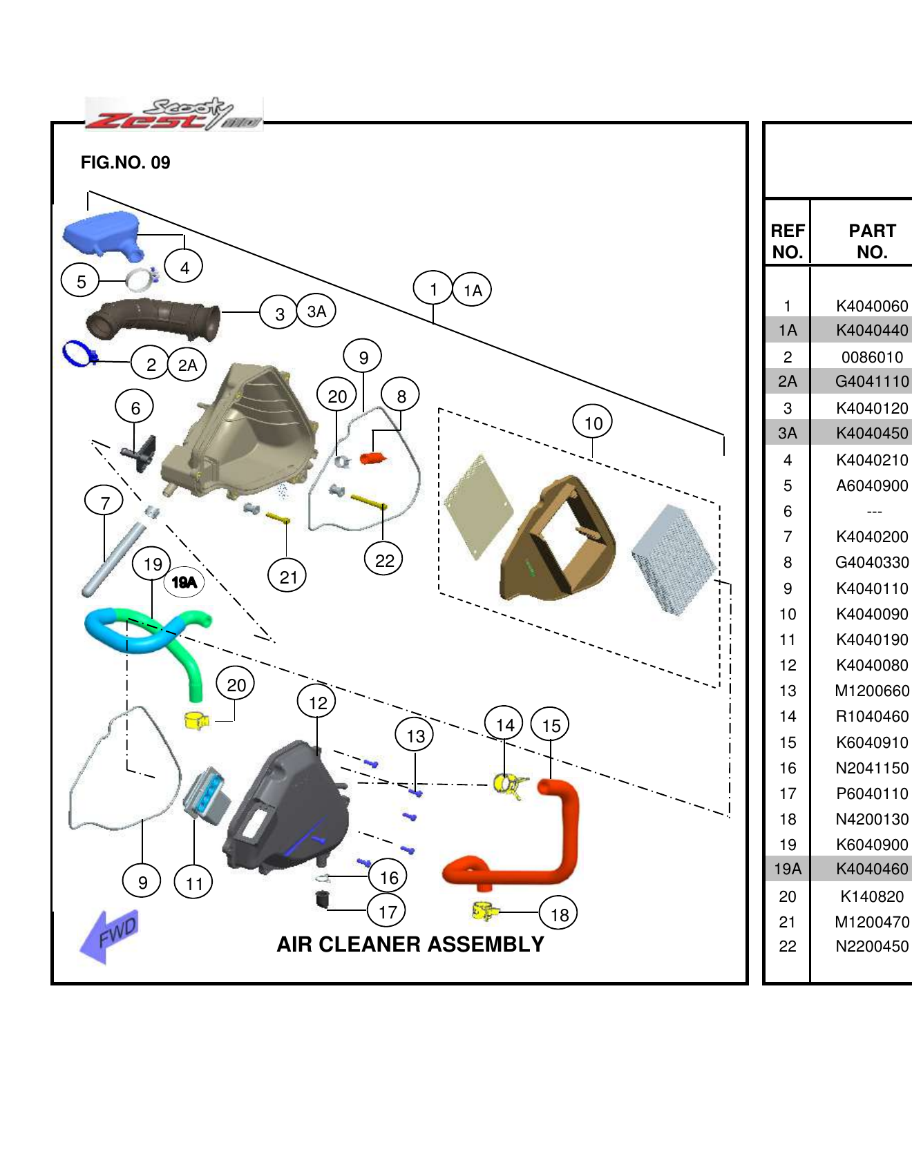 FIG.09 AIR CLEANER ASSEMBLY
