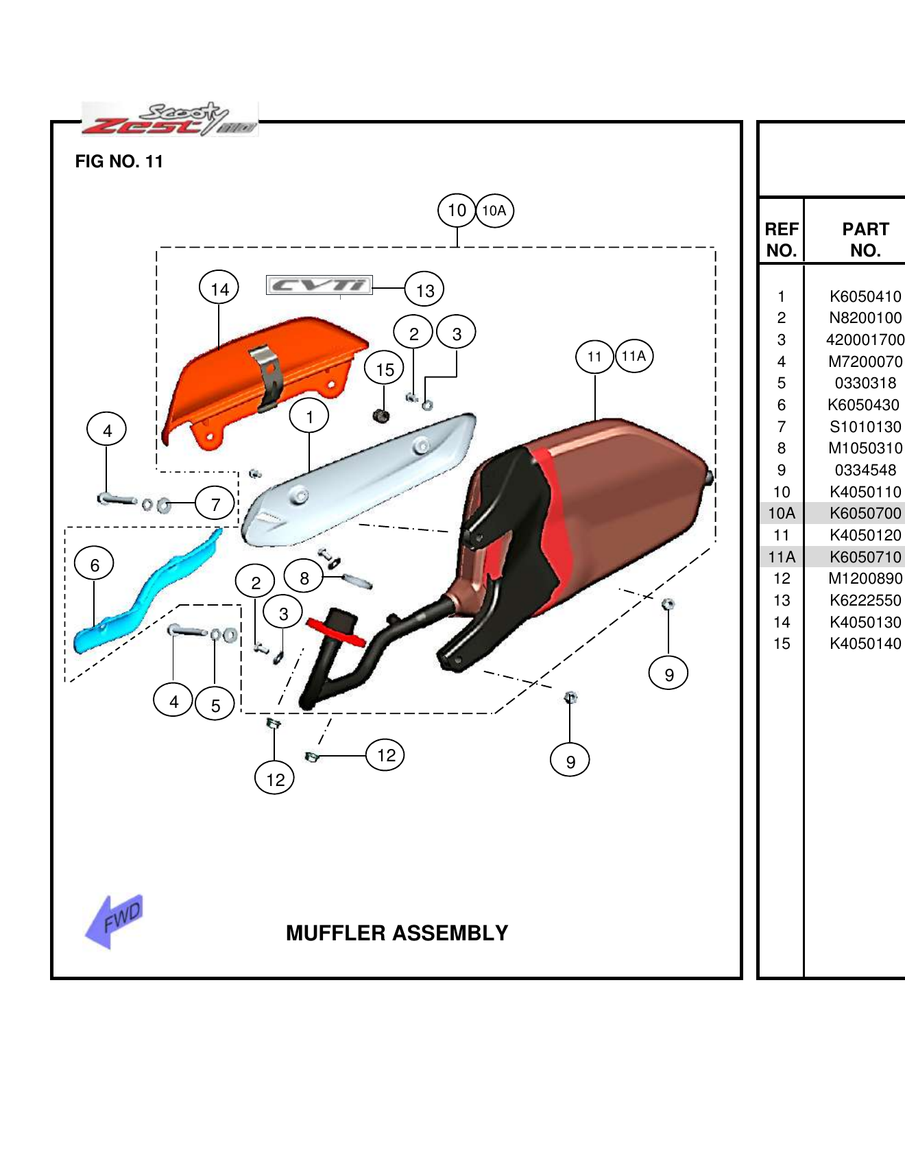 FIG.11 MUFFLER ASSEMBLY
