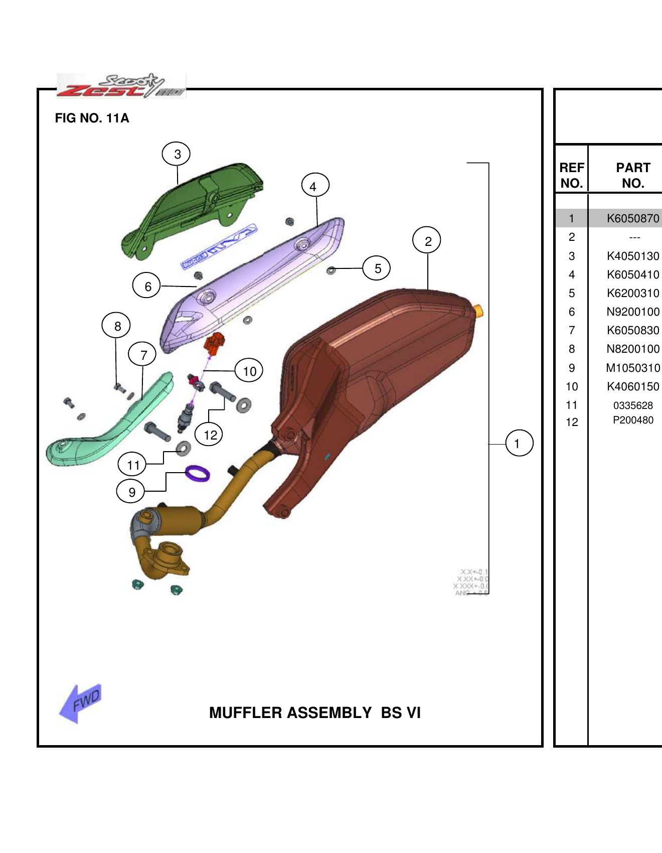 FIG.11A MUFFLER ASSEMBLY BS VI