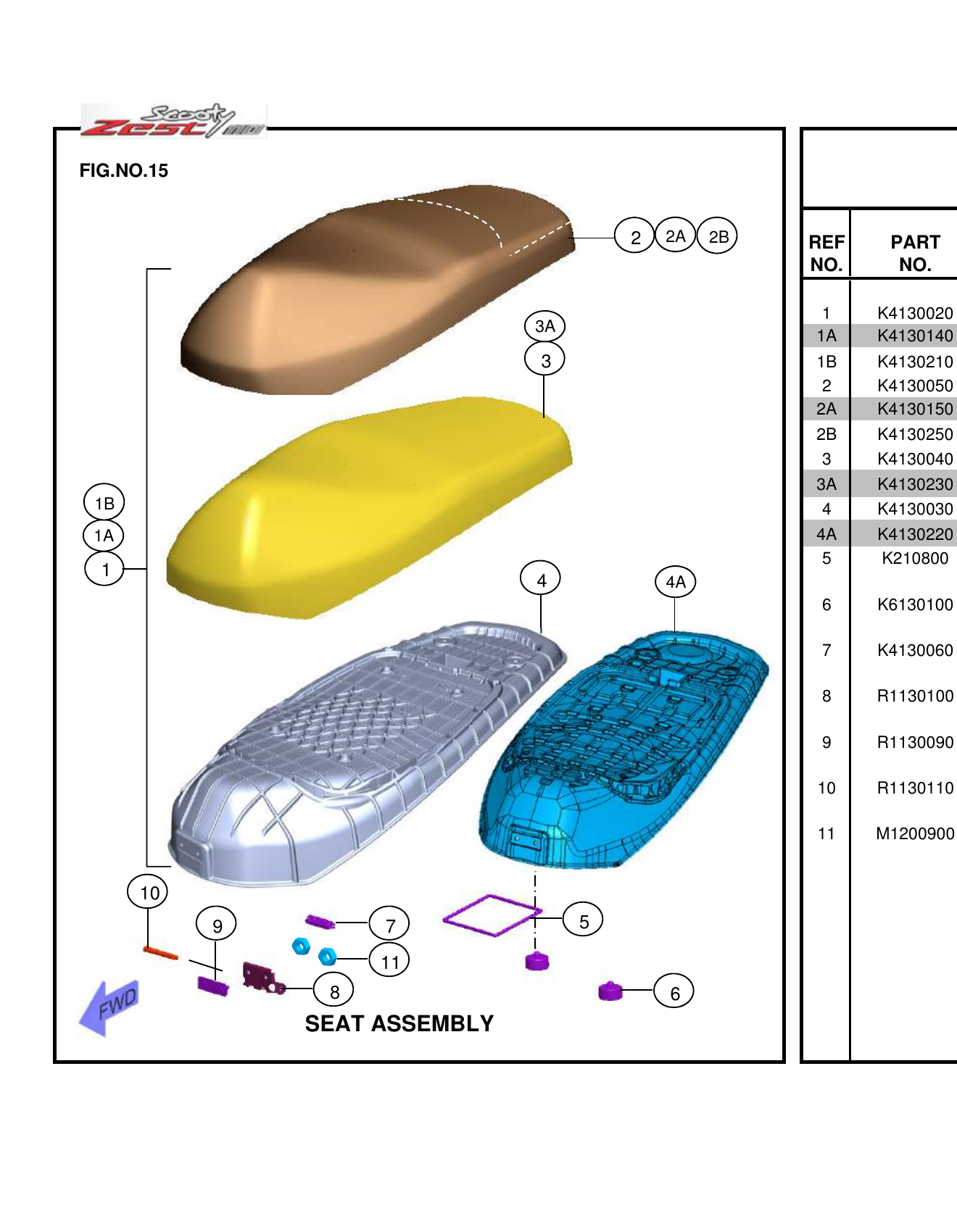 FIG.15 SEAT ASSEMBLY