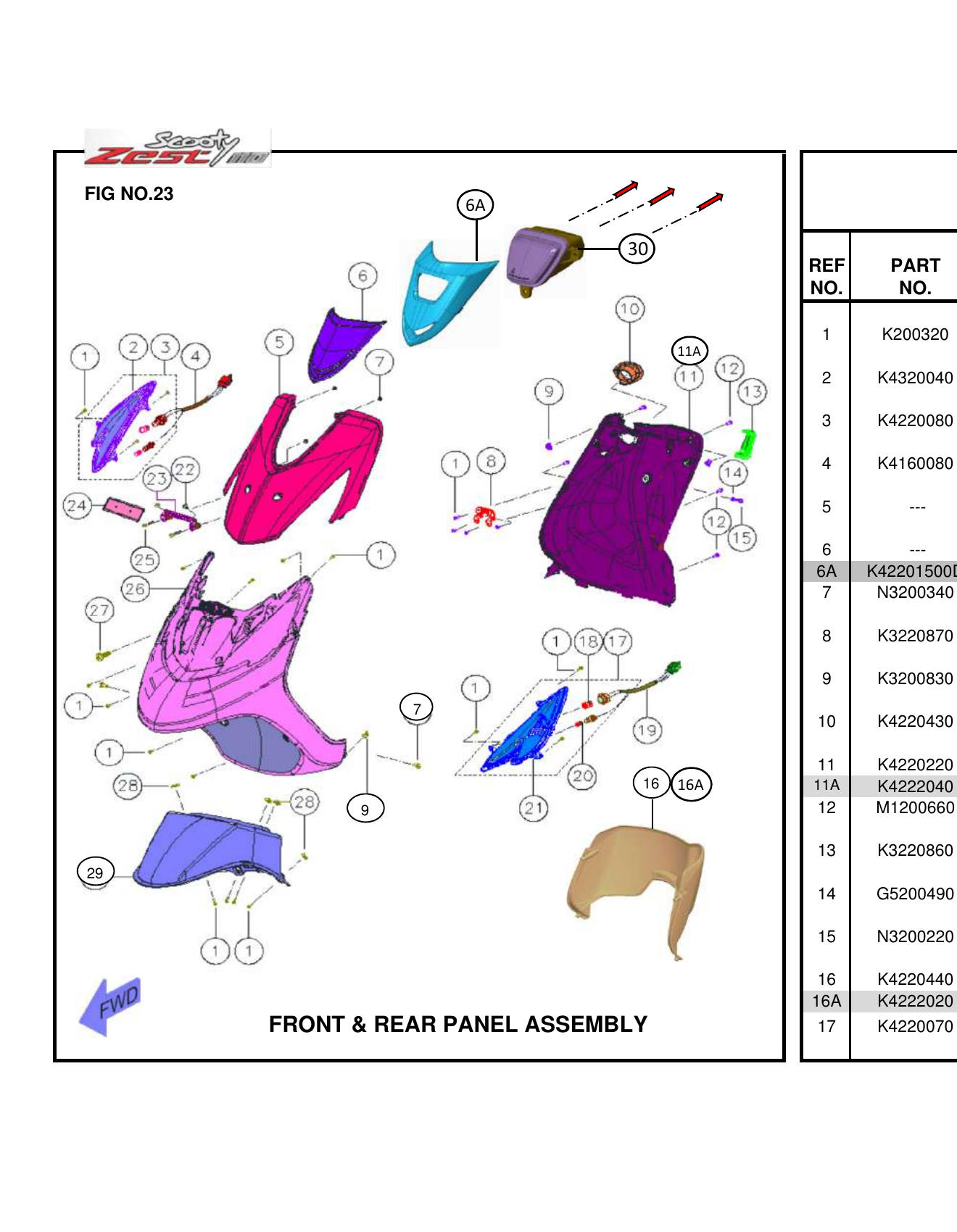 FIG.23 FRONT & REAR PANEL ASSEMBLY